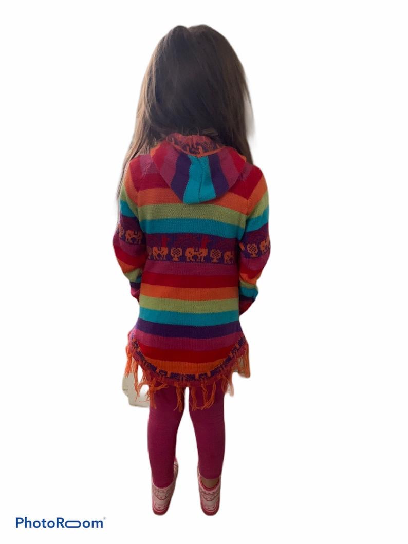 Rainbow sweater - Children-Alpaca wool