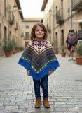 Kids Alpaca wool poncho- Alpaca Wool