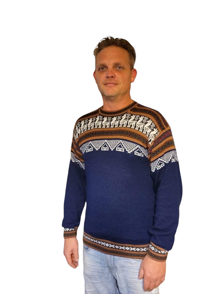 Multiprint sweater Alpaca wool- Alpaca Wool