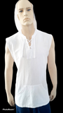 Men's sleeveless hoodie top / Organic Cotton
