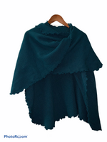 Ruffle shawl /Alpaca wool- cotton yarn